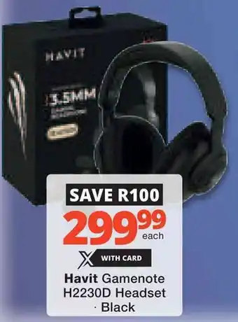 Checkers Hyper Havit Gamenote H2230D Headset offer