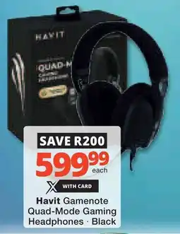 Checkers Hyper Havit Gamenote Quad-Mode Gaming Headphones offer
