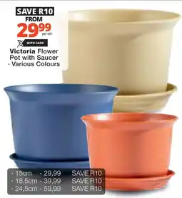 Checkers Hyper Victoria Flower Pot with Saucer offer