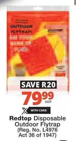 Checkers Hyper Redtop Disposable Outdoor Flytrap offer