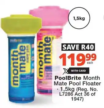 Checkers Hyper PoolBrite Month Mate Pool Floater offer