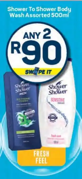 Pick n Pay Shower To Shower Body Wash Assorted 500ml offer