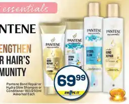 Pick n Pay Pantene Bond Repair or Hydra Glow Shampoo or Conditioner 160/250ml Assorted Each offer