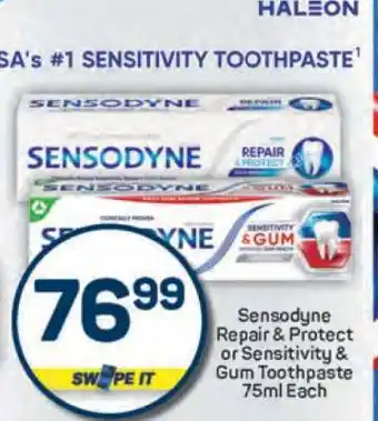 Pick n Pay Sensodyne Repair & Protect Or Sensitivity & Gum Toothpaste-75ml Each offer