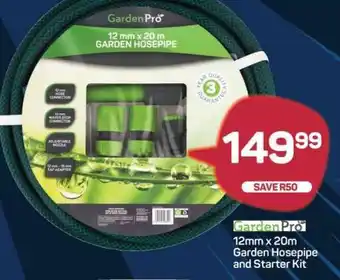 Pick n Pay GardenPro 12mm x 20m Garden Hosepipe and Starter Kit offer