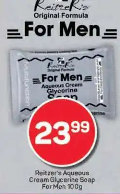 Pick n Pay Reitzer's Aqueous Cream Glycerine Soap For Men 100g offer