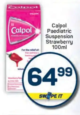 Pick n Pay Calpol Paediatric Suspension Strawberry 100ml offer