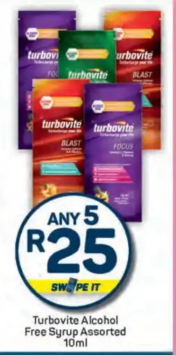 Pick n Pay Turbovite Alcohol Free Syrup Assorted 10ml offer