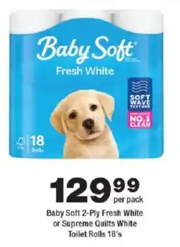 OK Foods Baby Soft 2-Ply Fresh White or Supreme Quilts White Toilet Rolls offer
