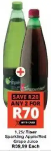 Checkers Tiser Sparkling Apple/ Red Grape Juice offer