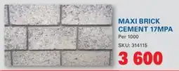 Cashbuild Maxi brick cement 17mpa offer