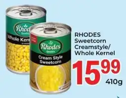 Elite Cash & Carry RHODES Sweetcorn Creamstyle/ Whole Kernel offer