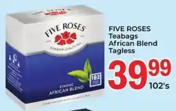 Elite Cash & Carry FIVE ROSES Teabags African Blend Tagless offer