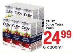 Elite Cash & Carry CUDY Juice Tetra Pack offer