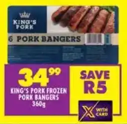 Shoprite King's pork frozen pork bangers offer