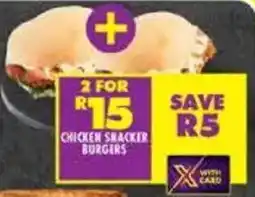 Shoprite Chicken snacker burgers offer