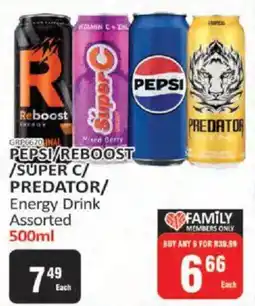 KitKat Cash and Carry PEPSI/ REBOOST/ SUPER C/ PREDATOR/ Energy Drink Assorted offer
