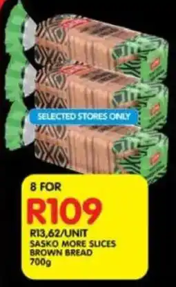 Shoprite Sasko more slices brown bread offer