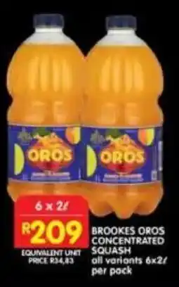 Shoprite Brookes oros concentrated squash offer