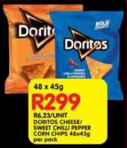 Shoprite Doritos cheese/ sweet chilli pepper corn chips offer