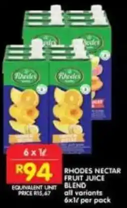 Shoprite Rhodes nectar fruit juice blend offer