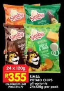 Shoprite Simba potato chips all variants offer