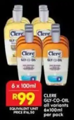 Shoprite Clere gly-co-oil all variants offer