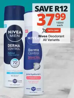Checkers Nivea Deodorant All Variants offer