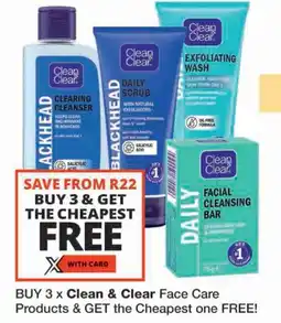 Checkers Clean & Clear Face Care Products offer