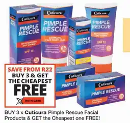 Checkers Cuticura Pimple Rescue Facial Products offer