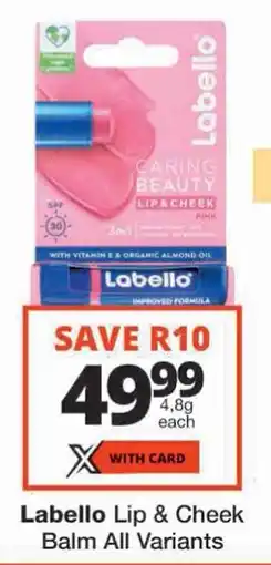 Checkers Labello Lip & Cheek Balm All Variants offer