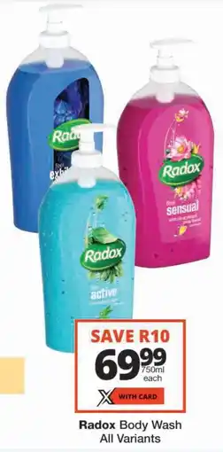 Checkers Radox Body Wash All Variants offer