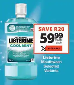 Checkers Listerine Mouthwash offer