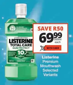Checkers Listerine Premium Mouthwash offer