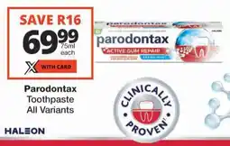 Checkers Parodontax Toothpaste All Variants offer