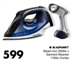 Save Hyper BLAUPUNKT Steam Iron 2200w + Garment Steamer 1700w Combo offer