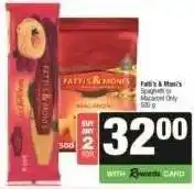Spar FATTI'S & MONI'S Spaghetti or Macaroni offer