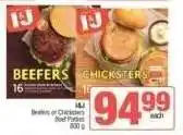 Spar I&J Beefers or Chicksters Beef Patties offer