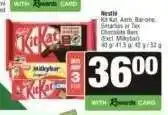 Spar Nestle Kit Kat, Aero, Bar-one, Smarties or Tex Chocolate Bars offer