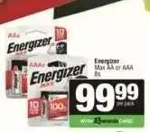 Spar Energizer Max AA or AAA 8s offer