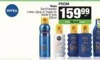 Spar Nivea Sun Protective Lotion, Spray or Trigger for Adults or Kids 200 ml offer