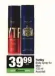 Spar Yardley Body Spray for Men offer