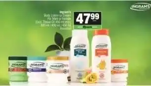Spar Ingram's Body Lotion or Cream offer