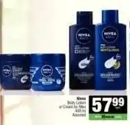 Spar Nivea Body Lotion or Cream for Men offer