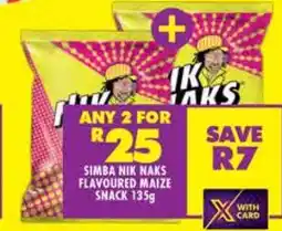 Shoprite SIMBA NIK NAKS FLAVOURED MAIZE SNACK 135g offer