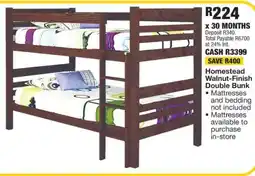 OK Furniture Homestead Walnut-Finish Double Bunk offer