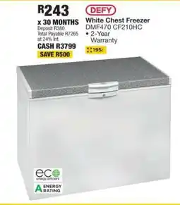 OK Furniture DEFY White Chest Freezer DMF470 CF210HC offer