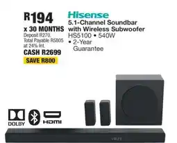 OK Furniture Hisense 5.1-Channel Soundbar with Wireless Subwoofer offer