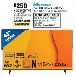 OK Furniture Hisense Full HD Smart LED TV 43A4Q offer