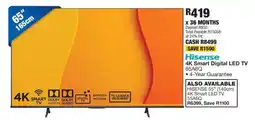OK Furniture Hisense 4K Smart Digital LED TV 65A6G offer